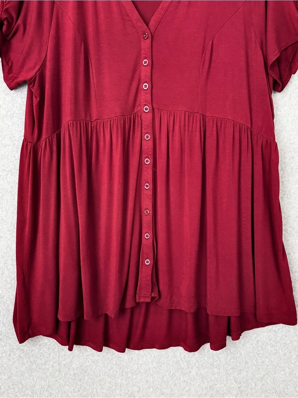 Torrid Super Soft Knit Top Tunic Womens 3X Red Stretch Casual Short Sleeve READ - Picture 6 of 15